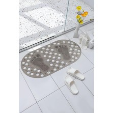 Mark Premium Serisi Banyo - Küvet Içi Kaydırmaz Vantuzlu Ayak Desenli Paspas 66,5 x 36,5 Cm, Siyah
