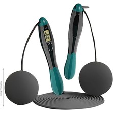 Çift LED Dijital Sayaçlı 4 Modlu Akıllı Çelik Ip Atlama Fitness Kondsiyon Yeşil