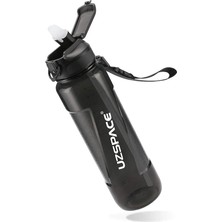 Fiftyfifty Pipetli 850ML Tritan Su Matarası Siyah