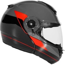 ZS-3050 Be7 Motosiklet Kaskı Çene Açılır Kaskgrey Red L