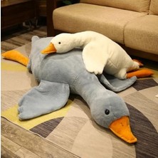 Peluş Uyku Arkadaşım Kaz 75 cm Gri Uçan Kaz Morton Yastığı Dayanıklı ve Eğlenceli Oyun