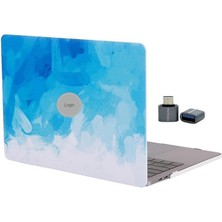 MacBook Air 13.6 Inç Kılıf Uyumlu M2-M3-M4 Sert Kapak Ince Hafif Darbe Çizilme Koruma Hard Case A2681 Açık Mavi