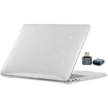 MacBook Pro 16.2 Inç Kılıf A3403 A3186 A2991 A2780 A2485 Uyumlu | M4 M3 M2 M1 Simli Kristal Parlak Sert Kapak Şeffaf Siyah Darbe Korumalı Hard Case Şeffaf