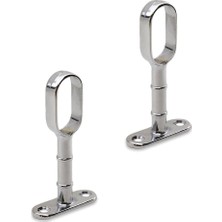 Flanşı Açık Ağız Oval Dolap Elbise Askı Aparatı Boru Tutucu (2 Adet)