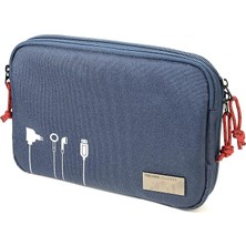 Business Tech Pouch 2 Kablo Çantası Elektronik Aksesuarlar Için Polyester Mavi Renkte, Ölçüler: 23,5 cm x 17 cm x 3,5 Cm, BGO44/DB, Mavi, 23,5cm, Modern