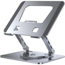 360° Döner Metal Laptop ve Notebook Standı – Yükseklik Ayarlı, Ergonomik, Katlanabilir, 17 Inç’e Kadar Uyumlu, Isı Dağılım Tasarımlı, Taşınabilir Laptop Tablet Tutucu | ZR747