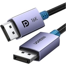 Displayport 2.1 Kablo Vesa Sertifikalı, Dp 2.0 Kablo Dp - Dp Kablosu 16K@30 Hz, 8K@60Hz, 4K@240Hz 80 Gbps Hdr, Hdcp, Displayport 2.1 Kablosunu Destekler, Oyun Monitörüyle Uyumlu (2m)