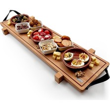 Ahşap Servis ve Sunum Tahtası, Masif Kuruyemiş ve Meyve Sunum Tahtası, Kahvaltı Sunum Tepsisi - 70 cm