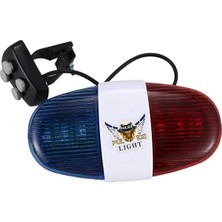 Yi Bisiklet Polis Sirenli Elektronik Korna 6 Işık 4 Farklı Melodi Mavi - Kırmızı