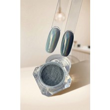 Aba Nails Gümüş Gökkuşağı Tırnak Krom Tozu Aplikatörlü Krom Inci Tozu Holografik Silver WN-101