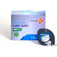Letratag Etiket Muadili 12 mm x 4 mt Plastik Beyaz 10 Lu Paket