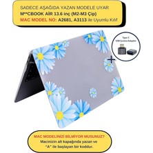 MacBook Air 13 Inç Uyumlu Sert Kapak Kılıf | M2 M3 M4 Modern Desenli Ince Koruyucu, Darbe ve Çizik Önleyici | A2681 A3113 A3240 Açık Mavi