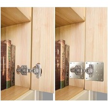 Çelik Menteşe Onarım Plakası, 9x9 cm Paslanmaz Çelik Mobilya Dolap Menteşe Plakası Kare