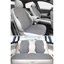 Nysa Serisi Keten Oto Koltuk Koruyucu Minder Ön Arka Set Gri