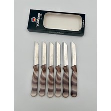 Klever Mermer 6 Adet Meyve Bıçağı (Kahve)