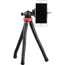 Esnek Youtuber Yayıncılar ve Sosya Medya Için Ideal 30CM Ahtapot 360 Derece Taşınabilir Ayakları Bükülebilir Selfie Telefon Tutuculu 3 Ayaklı Kampda Tatilde Gezilerde Tripod Çok Hafif 320GR