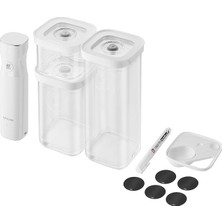 Fresh & Save Cube Vakumlu Başlangıç Seti, Boyut S, 6 Parçalı Vakumlu Saklama Seti, 3 x Cube Kutuları S, Vakum Pompası, Ölçüm Kaşığı, Nfc Etiketleri Dahil