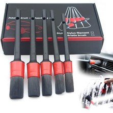 Araç Detay Fırçası, Otomobil Detay Fırçası Seti, Araba Detay Fırçası (5'li Paket), Tekerleklerin, Motorların, Iç Mekanın, Amblemlerin, Iç ve Dış Yüzeylerin, Havalandırma Deliklerinin Temizlenmesi Için