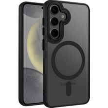 Samsung Galaxy S24 Için Symple Serisi Magsafe ile Uyumlu Metal Alaşım Lens Çerçeveli ve Metal Tuş Takımlı Ultra Güçlü Darbeye Dayanıklı Yumuşak Silikon Mat Kılıf