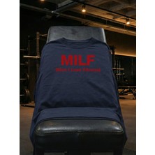 North Whiskers "mılf: Man I Love Fitness" Lacivert Tişört - %100 Pamuk Unisex