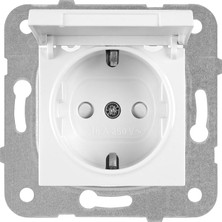 Pack Viko Karre Meridian Kapaklı Topraklı Çocuk Korumalı Priz, Beyaz, Çerçevesiz