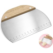 Home Çelik Hamur Kesici, Ahşap Saplı Metal Hamur Sıyrıcı, Makarna Sıyırma Aparatı, Hamur Dilimleyici, Makarna ve Makarnacılık Için Çelik Şekillendirici ve Porsiyonlayıcı, Mutfakta Çok Amaçlı Kul