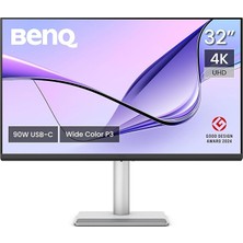 MacBook Pro/air Için MA320U 32 Inç 4K 3840X2160 Ekran, 90 W Usb-C, Mac Renk Eşleştirme, Mac'te Parlaklık ve Ses Kontrolü, Ayarlanabilir Ayak, P3 Renk Gamı.