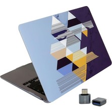 Matebook D14 Kılıf Uyumlu Geometrik Desenli Mat Tpu Sert Hard Case Ince Hafif Çizilme Darbe Koruma 2019-2022 14 Inç Siyah