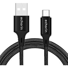 Usb-A'dan Usb-C'ye Örgülü, 1 Metre, Hızlı Şarj ve Data Kablosu, Siyah