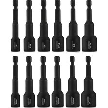 10250A Manyetik Altıgen Somun Anahtarı Master Kit, Cr-V Çelik, 6,35 mm Hızlı Değiştirme Altıgen Şaft, Sae ve Metrik, 12 Parçalı Set