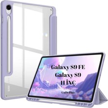 Galaxy Tab S9 Fe / S9 11INÇ ile Uyumlu Kılıf Grafiti Şeffaf Kalem Bölmeli X710 X716 X718 X510 X516 Lavendery Gray