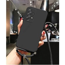 Samsung Galaxy S25 Ultra ile Uyumlu Ipli Boyun Askılı Silikon Kılıf Kadife Iç Yapılı Dulcet Epiphany Boyun Çapraz Asılabilen Ipli Kılıf Siyah