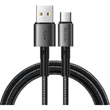 CA-3590 100W 6A Type-C Hızlı Şarj ve Veri Aktarim Kablosu 1.2m, Siyah