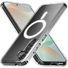 Samsung Galaxy S24 Fe Için Şeffaf Kılıf Magsafe Aksesuarları ile Uyumlu Arkası Sert Pc Köşeleri Tpu Darbe Emici Silikon Sararmaya Dayanıklı Kalın Koruyucu Güçlü Manyetikli Hybrid Kılıf