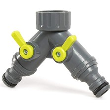 Eco Musluk Adaptörü Iki Hortum Çıkışlı Vanalı 3/4