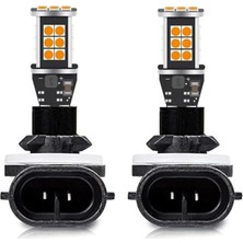 Eco H27 Sis Farı Için Özel LED Ampul 24SMD Ledli Turuncu