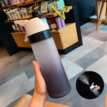 Spor Şişes, Sprey Su Şişesi, Sızdırmaz 650ML Spor Şişesi, Bpa Içermeyen Spor Su Şişeleri, Sis Sprey Su Şişesi, Fitness, Kamp, Doğa Sporları Için Taşınabilir Su Şişesi (Siyah)