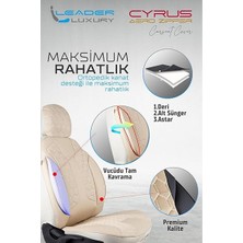 Hr-V ile Uyumlu Lüx Deri Detaylı Oto Koltuk Kılıfı Ön Arka Takım Cyrus Bej