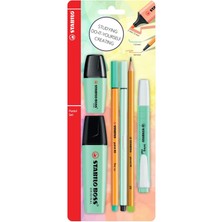 - Kalem Seti - Tek Pastel Renk - 6'lı Set - Yeşil