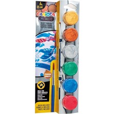 Metalik Tempera Suluboya Süper Yıkanabilir Fırçali 6 * 25 ml 6 Renk Karışık