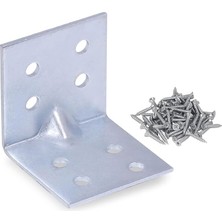 Mobilya Dolap Köşe Bağlantı Sabitleme L Demir Gönye 40X40X40 mm (25 Adet)