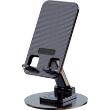 Masaüstü Telefon Tablet Tutucu Stand Taşınabilir Portatif Metal Taban 360 Derece Dönebilir