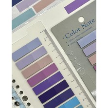 Renkli Cetvelli Mor ve Mavi Tonları Şeffaf Pet Indeks/ındex Sticker/sticky Note/post-It