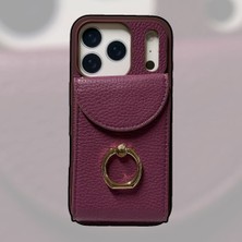 Teleplus iPhone 17 Pro Kılıf Kartlıklı Yüzüklü El Askılı H34 Kılıf