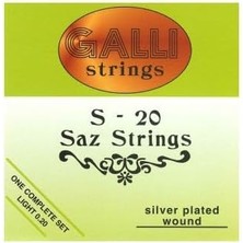 Boyunlu Saz/baglama Için Galli Saz Strings S-20 | Italya'da Üretilmiştir | Hafif 0.20 Ölçer | Gg - Gd - Aaa Tuning
