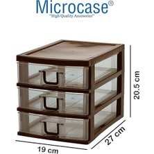 3 Gözlü Plastik Çekmeceli Takı Bileklik Evrak Organizer - AL3703 (Beyaz)