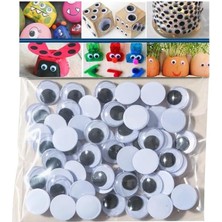 Göz Siyah 10 mm 50 Li 1 Paket Oynayan Göz 10MM Hobi Tasarım Anasınıfı Kreş Etkinlik Elişi
