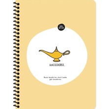 Color Hisli Şeyler Çizgili Spiralli Stickerli Defter Hallederiz 16,5X22,5