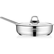 Saphire 28X8 4,5 Lt Cam Kapaklı Çelik Tava 4806