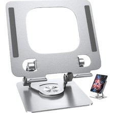Tablet Standı 360° Dönen Metal Masaüstü Açılı Katlanabilir Tablet Tutucu Stant